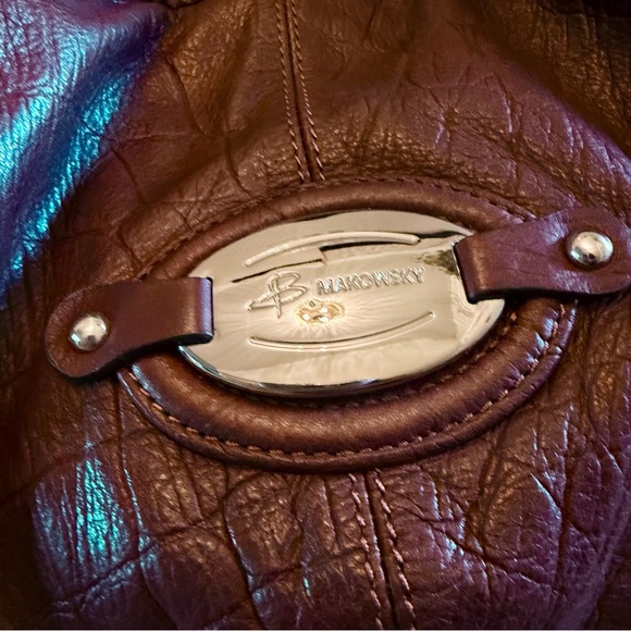 B. Makowsky Brown Leather Handbag - Picture 2 of 14